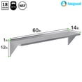 thumbnail image 3 of AmGood 14" Width x 60" Length | Stainless Steel Wall Shelf | Square Edge | Metal Shelving | Heavy Duty | Commercial Grade | Wall Mount | NSF Certified, 3 of 7