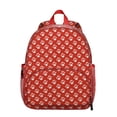 thumbnail image 1 of Geometric Dog Pattern Student Backpack – Playful Puppy Paw Print with Bone and Tail Cartoon Design, Artistic Watercolor Style for School, 1 of 4