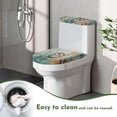 thumbnail image 4 of HELLHERO Colorful Owl Floral Pattern Fits All Toilet Shapes Elastic Edge Toilet Lid Cover Set, Elastic Fabric, Machine Washable Toilet Seat Cover Set, 4 of 8