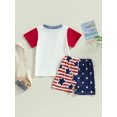 thumbnail image 4 of Bagilaanoe 4th of July Clothes for Toddler Baby Boys Letters Print Short Sleeve T-shirt Tops + Shorts 6M 12M 18M 24M 3T Kid Independence Day Outfits 3pcs Short Pants Set, 4 of 9