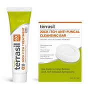 Terrasil Jock Itch Cure 2-Product Ointment and Antifungal Cleansing Bar System with All-Natural Activated Minerals for Relief from Itching, Burning & Irritation 6X Faster (14gm tube + 75gm bar)