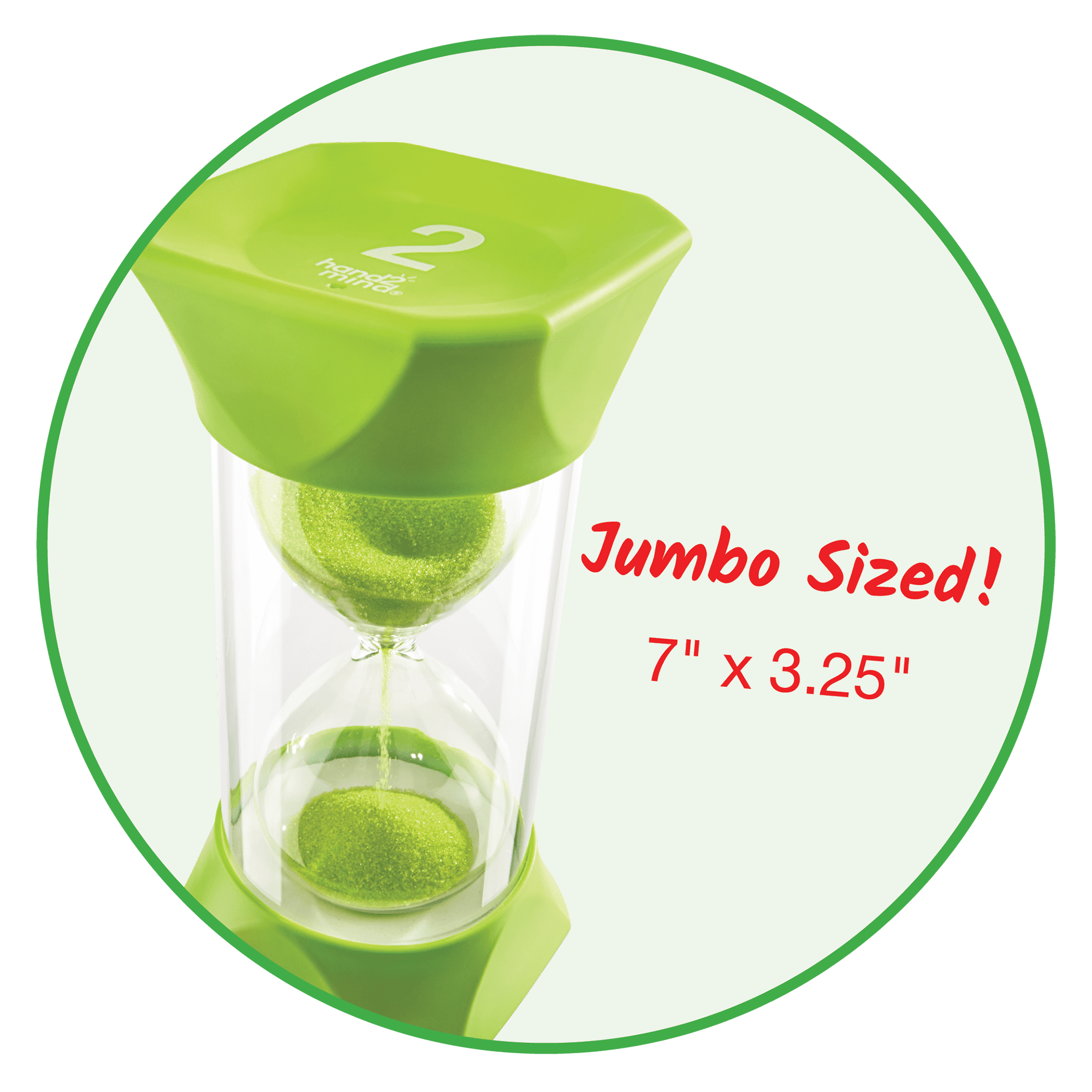 hand2mind Green Jumbo Sand Timers, 2 Minute Sand Timer, Hourglass Sand Timer with Soft Rubber End Caps Offers Quiet Pausing, Classroom Sand Ti並行輸入 : hand2mind Orange Jumbo Sand Timers, 5 Minute Sand