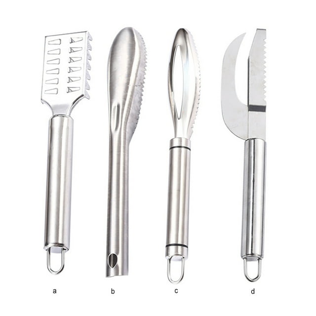 VONKY Stainless Steel Portable Fish Scale Remover Scales Removal Scraper Fast Scraping Cleaning Tool Peelers Kitchen Gadget Insert Shank
