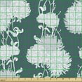 thumbnail image 2 of Ambesonne Floral Fabric by the Yard Upholstery, Hand Drawn Flowers, 5 Yards, Pale Blue Dark Teal, 2 of 5