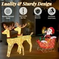 thumbnail image 3 of Ktaxon 4ft Golden Reindeer & Sleigh Set, LED Lighted Outdoor Christmas Decoration, 3 of 9