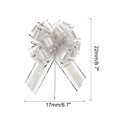 thumbnail image 2 of Large Pull Bow Gift Wrapping Bows Ribbon Organza for Wedding Baskets Presents Christmas Party Silver, 2 of 6