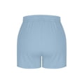 thumbnail image 6 of RYRJJ Womens Athletic Ribbed Sweat Shorts Summer Casual High Waisted Drawstring Gym Running Workout Shorts with Pockets(Light Blue,L), 6 of 7