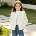 thumbnail image 6 of Lutiedan Girls Faux Furs Vest Kids Sleeveless Button Down Fluffy Coat Fleece Warm Layering Winter Waistcoat 18M-13Y,White, 6 of 7