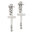 thumbnail image 2 of Primal Steel Stainless Steel Cross Dangle Front and Back Post Earrings, 2 of 7