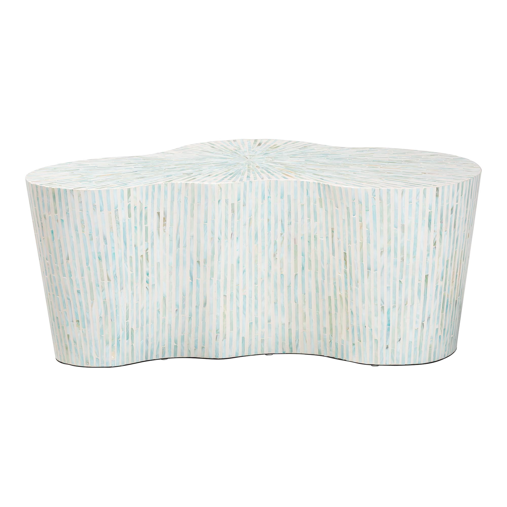 bali & pari Fiorella Coastal Coffee Table, White/Aquamarine