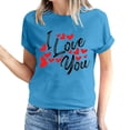 thumbnail image 2 of Pisexur T-shirt de la Saint-Valentin pour Femmes, Imprimé Amour, Manches Courtes, Col Rond, 2 of 5