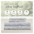 thumbnail image 4 of Double-Brushed Patterned Microfiber King Sheet Set 4 Piece – Oeko-TEX Certified Ultra Soft & Wrinkle-Free - 16" Deep Pocket Sheets - Easy Care King Size - Trellis Vine Light Gray, 4 of 8