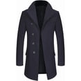 thumbnail image 1 of Abrigo para hombre, chaqueta larga, abrigos gruesos, abrigo de lana de invierno para hombre, gabardina para hombre, chaqueta informal de trabajo, 1 of 5