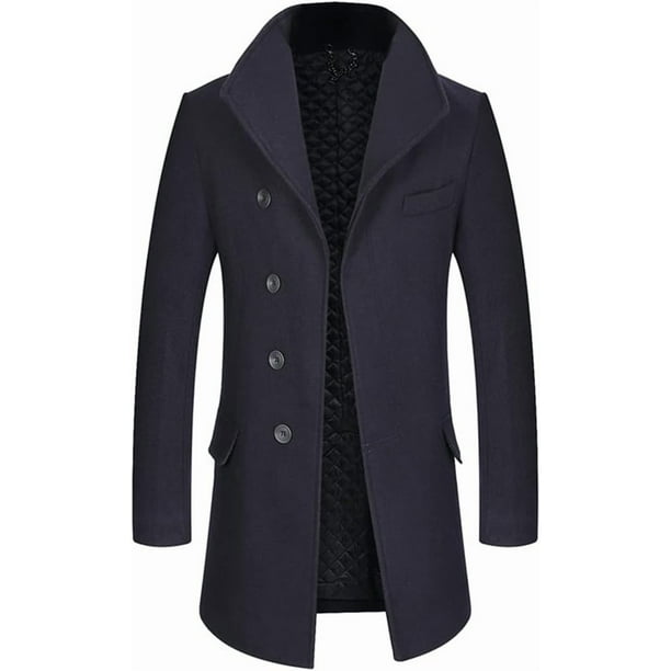 Abrigo para hombre, chaqueta larga, abrigos gruesos, abrigo de lana de invierno para hombre, gabardina para hombre, chaqueta informal de trabajo