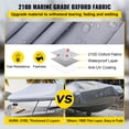 thumbnail image 3 of VEVOR Waterproof Boat Cover, 25'-28' Trailerable Boat Cover, Beam Width up to 118" v Hull Cover Heavy Duty 210D Marine Grade Polyester Mooring Cover for Fits V-Hull Boat with 5 Tightening Straps, 3 of 9