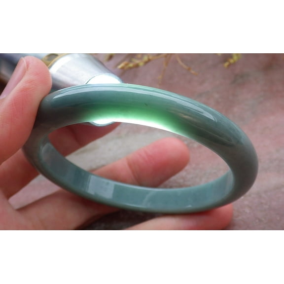 Certified Green Burma Natural A JADE Jadeite Bangle Bracelet 58 mm 652798 TN