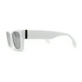 thumbnail image 3 of Iconic Retro Square Narrow Rectangle Plastic Womens Sunglasses White Silver Mirror, 3 of 4