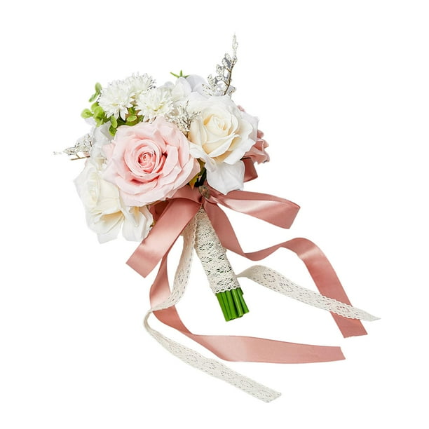 Ramo de novia para boda, flores artificiales, decoración del hogar, ramo de novia, ramo de para centros de mesa de boda, regalos para no
