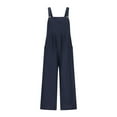 thumbnail image 5 of Henpk Jumpsuits For Women Dressy Plus Size Clearance Summer Womens Jumpsuits And Rompers Womens Fashion Summer Solid Casual Camis Pocket Sleeveless Suspender Jumpsuit Navy XL, 5 of 7