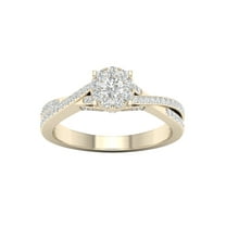 1/2 Carat T.W. Diamond 10kt Yellow Gold Criss Cross Engagement Ring