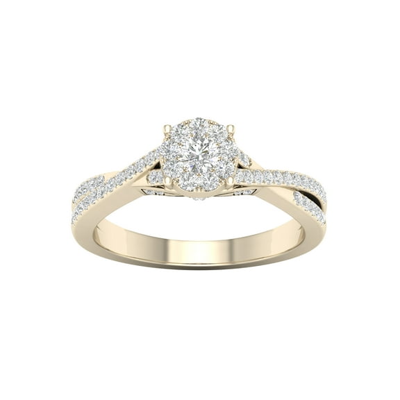 1/2 Carat T.W. Diamond 10kt Yellow Gold Criss Cross Engagement Ring