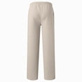 thumbnail image 4 of 7-8T Boys Fall Winter Fleece Straight Leg Sweatpants Elastic Drawstring Waist Open Bottom Joggers with Pockets Casual Loose Pants Kids Daily School Outdoor Sports Size 5-16T,Khaki, 4 of 5