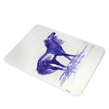 

KuzmarK Glass Cutting Board - Abstract Snowflake Appaloose in Purple Horse Art by Denise Every