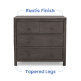Delta Children Cambridge Mix and Match 3 Drawer Dresser, Rustic Grey