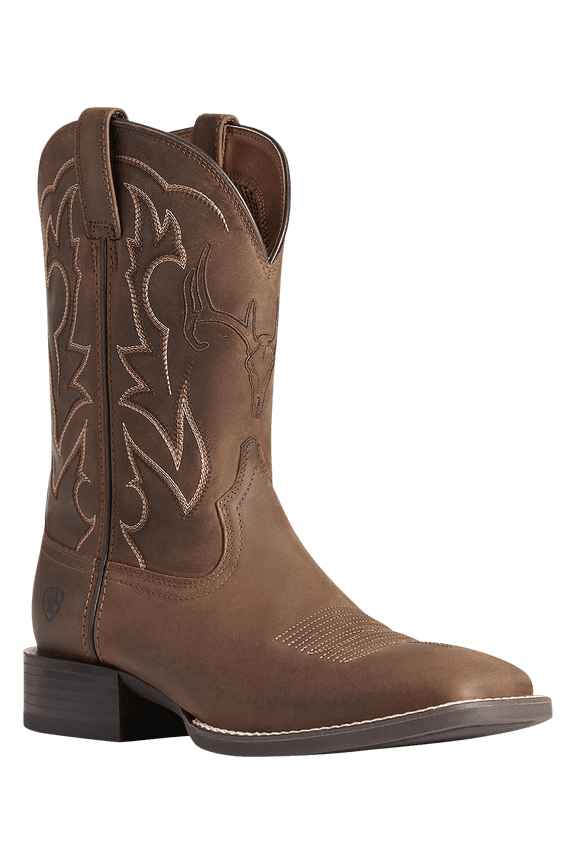 10038330-8.5D Sport Outdoor Western Boots for Men - Distressed Brown - 8.5M