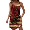 thumbnail image 4 of Miqool Women's 4th of July American Flag Tank Dress Crew Neck Loose Casual Sundress, 4 of 7