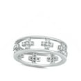 thumbnail image 4 of Clear CZ Square Cross Open Eternity Ring 925 Sterling Silver Band White Jewelry Female Size 7, 4 of 4