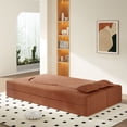 thumbnail image 5 of CQSXDA Modern Convertible Floor Sofa with 2 Pillows in Corduroy Fabric, 15 Inch Twin Size Foam Sleeper Bed No Assembly Required Sofa, Orange, 5 of 13