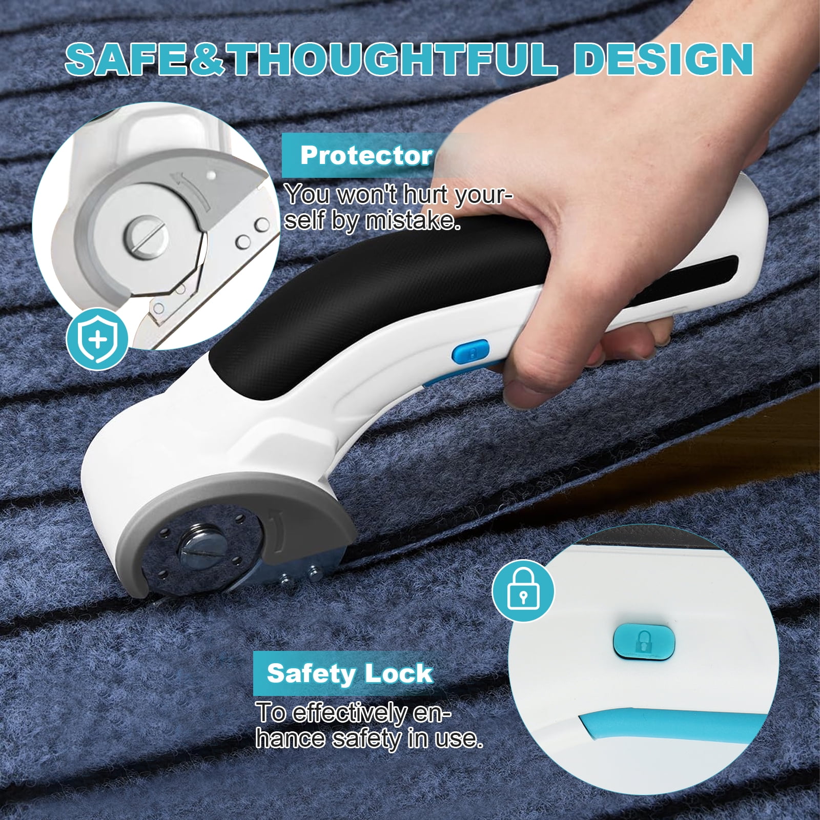4V Cordless Electric Scissors with Replaceable Blade – Versatile for Multiple Materials, Rechargeable via Type - C, Safe & Comfort Grip