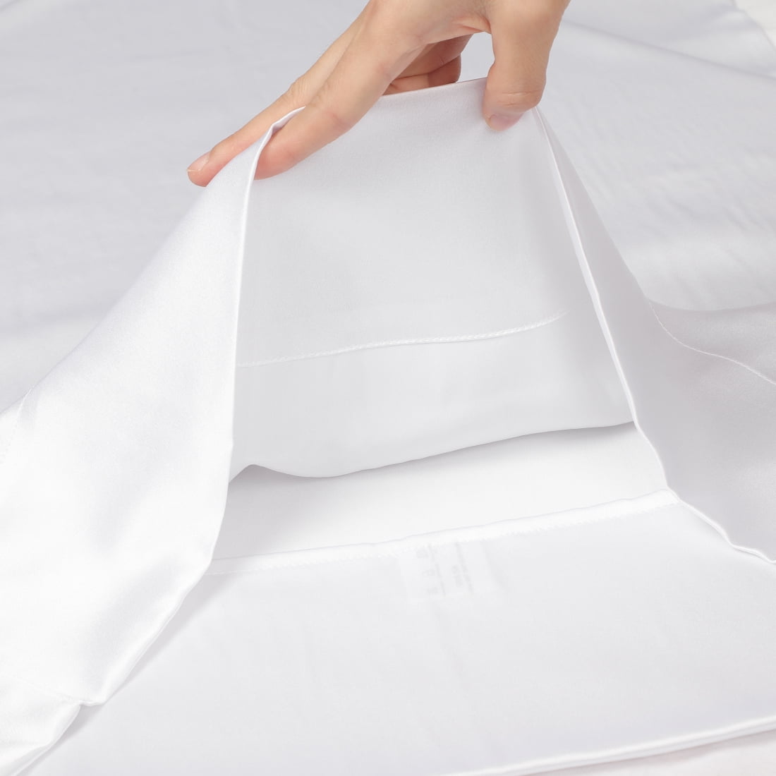 Unique Bargains Silk Pillowcase for Hair 1Pcs White Queen