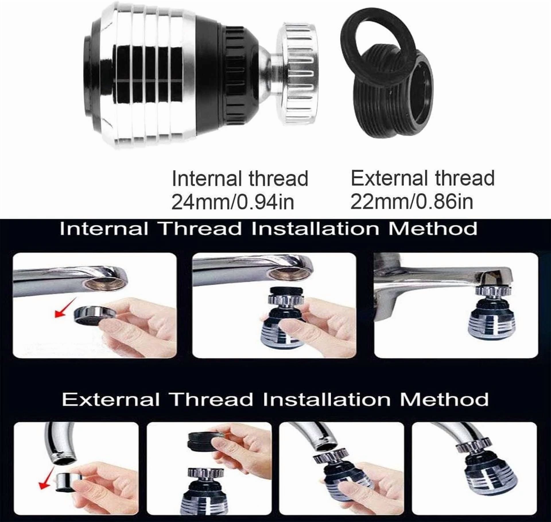 CIRCLE- 2Pcs 360 Degree Swivel Faucet Aerator Deluxe Water Saving Faucet Sprayer Water