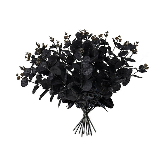 10 Uds de tallo de rama de eucalipto para Halloween perfecl ramas negras adornos para El hogar 34 cm