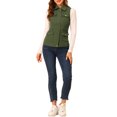 thumbnail image 2 of INSPIRE CHIC Veste Zippée pour Femme Sans Manches Anorak Gilet Utilitaire Veste avec Poches m Vert, 2 of 7