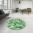 thumbnail image 4 of Ahgly Company Machine Washable Indoor Rectangle Transitional Mint Green Area Rugs, 7' x 9', 4 of 7