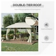 thumbnail image 5 of 10' x 13' Patio Gazebo Canopy, Double Vented Roof, Steel Frame, Curtain Sidewalls, Outdoor Sun Shade Shelter for Garden, Lawn, Backyard, Deck,, Beige, 5 of 9