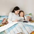 thumbnail image 5 of Feelyou Kid Cartoon Pelicans Twin Comforter Sets, Happy Summer Beach Bedding Set, 2pcs, 5 of 8