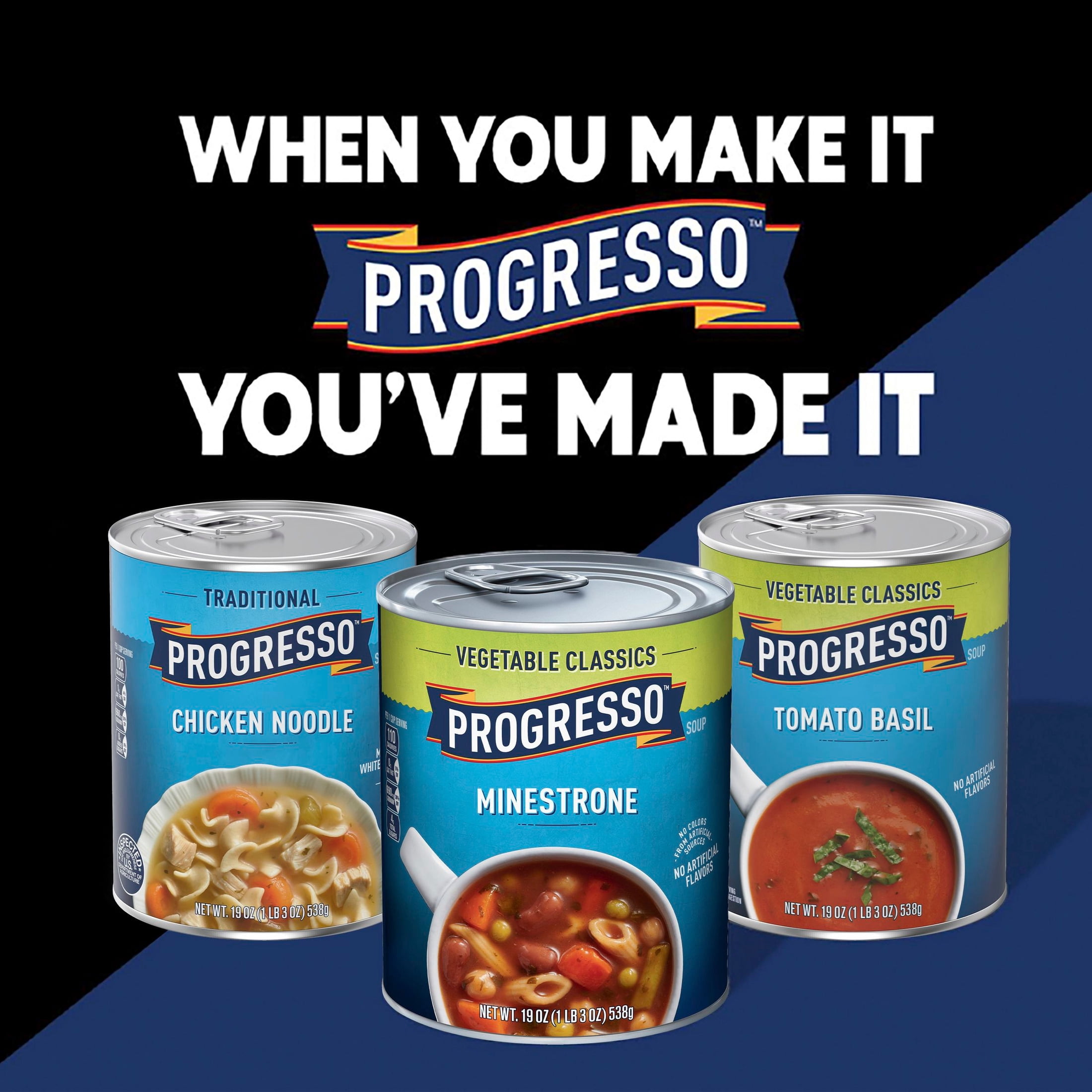 (12 pack) Progresso Creamy Chicken and Homestyle Noodles Soup, Rich and Hearty Canned Soup, 18.5 oz