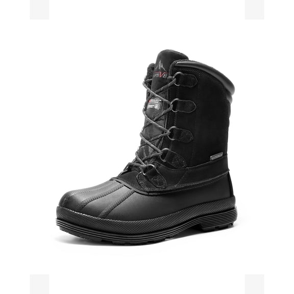 BURUDANI Men's Insulated Waterproof Work Winter Snow Boots Warm Shoes Wide Width
