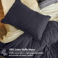thumbnail image 3 of RUVANTI 100% Cotton Waffle Weave King Duvet Cover Set - Pre-Washed Soft Cozy Textured Bedding, 3-Piece, 8 Corner Ties, Breathable, Charcoal (Big Box), 3 of 8