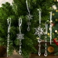 thumbnail image 6 of Cevemin 10pcs Christmas Decoration Snowflake Ice Bar Pendants for Xmas Tree Home Party Decor - 2025 Festive Ornaments, Durable Shatterproof Hanging Pendants with Lanyard, 6 of 8