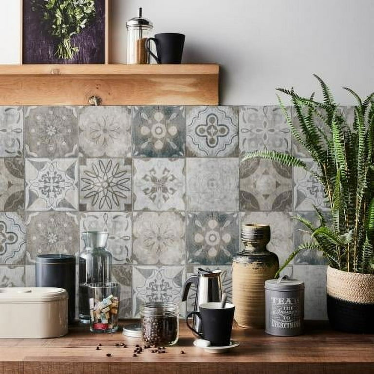 Peel and Stick Tile Backsplash - 24 Sheet 6x6 iInch Waterproof Textured  Vinyl Decals Tile Sticker - Self Adhesive Removable Wallpaper for Kitchen  Bathroom Furniture Staircase Countertops Home Decor 