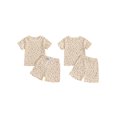 thumbnail image 2 of Toddler Baby Girls Shorts Clothing Set, 6 12 18 24 Months 2T 3T 4T Short Sleeve Crew Neck T-shirt with Shorts Floral Summer Outfit, 2 of 9