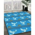 thumbnail image 3 of Ahgly Company Machine Washable Indoor Rectangle Transitional Blue Area Rugs, 3' x 5', 3 of 7