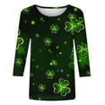 thumbnail image 4 of Luxalzxs Womens Fashion St. Patricks Day Printed T-Shirt 3/4 Sleeves Blouse Round Neck Casual Tops, 4 of 4
