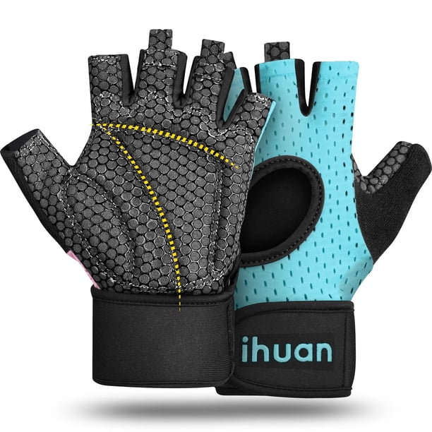 Guantes de levantamiento de pesas transpirables sin dedos para gimnasio