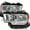 Chrome Housing Clear Lens, variant on Spec-D Tuning Black Headlights Compatible with 2019-2024 Ram 2500, 3500, Left + Right Pair Headlamp Assembly
